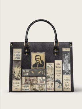 Lettoria "POE'S LIBRARY" ASHEN BLACK LEATHER HANDBAG 🆕